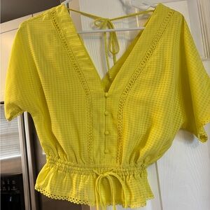 neon yellow blouse